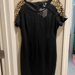 Black dress with gold sequins.  NWT